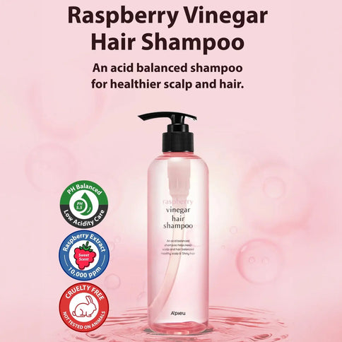 Šampūns matu spīdumam un gludumam ar etiķi A'pieu Raspberry Vinegar Hair Shampoo  A'pieu   