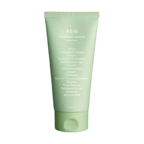 Abib Acne Foam Cleanser Heartleaf Foam efektīva putasveida sejas tīrītājs pret akni ar sirdslapu ekstraktu  Abib 150 ml.  