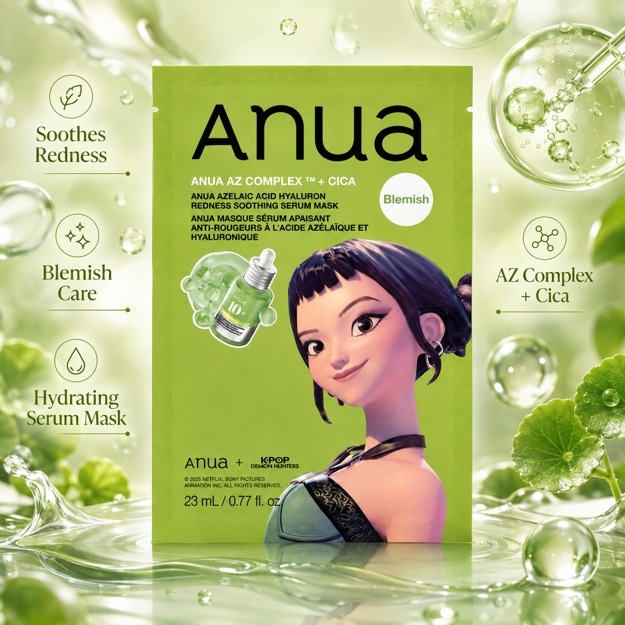 Тканевая маска Anua Kpop Demon Hunters Azelaic Acid Hyaluron Redness Soothing Serum Mask