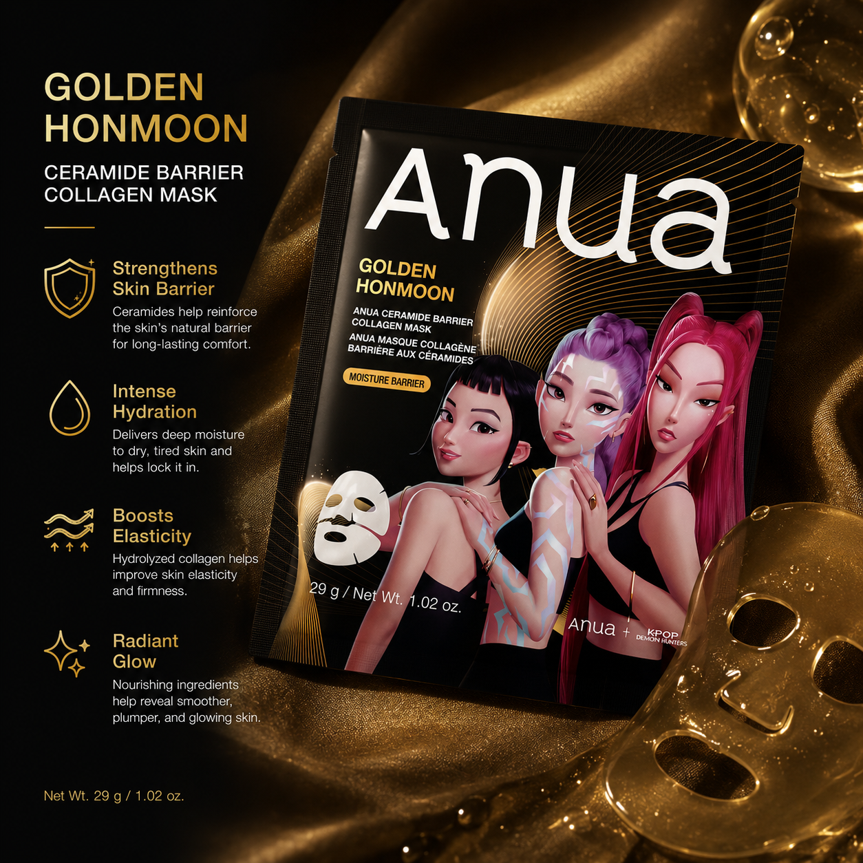 Гидрогелевая маска Anua K-Pop Demon Hunters Ceramide Barrier Collagen Mask