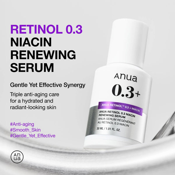 Atkuriamasis serumas su retinoliu ir niacinamidu Anua Nano Retinol 0,3% + Niacin Renewing Serum