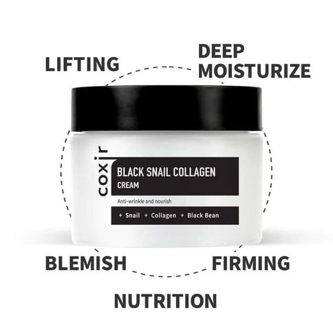 Krēms sejai ar kolagēnu un melno gliemežu ekstraktu COXIR Black Snail Collagen Cream  Coxir   