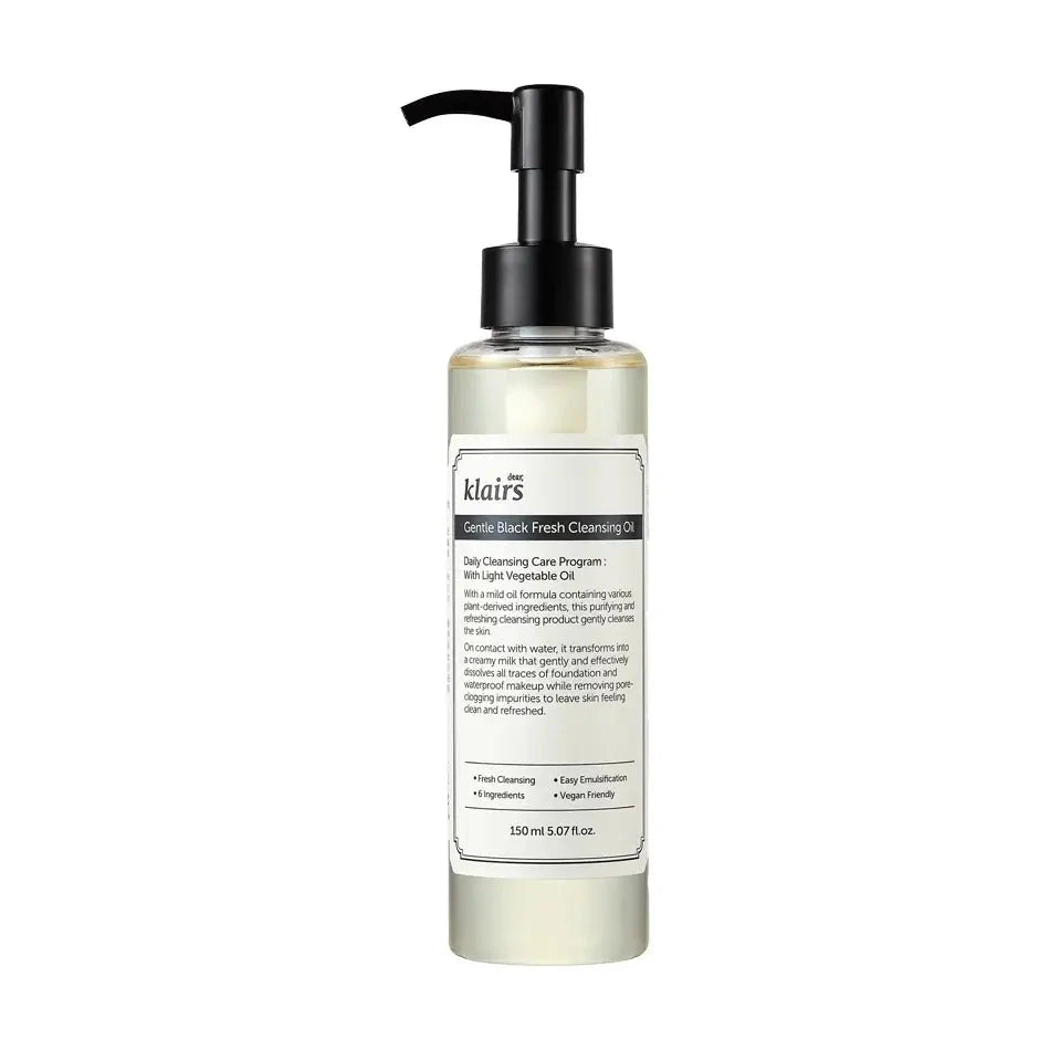 Mitrinoša hidrofīlā eļļa Dear Klairs Gentle Black Fresh Cleansing Oil