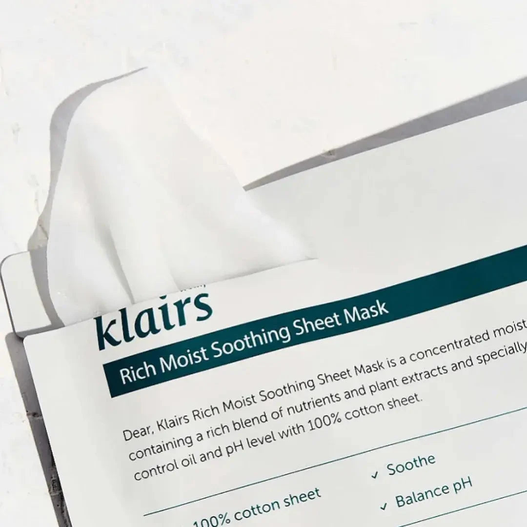 Maska dziļai ādas mitrināšanai Dear Klairs Rich Moist Soothing Tencel Sheet Mask