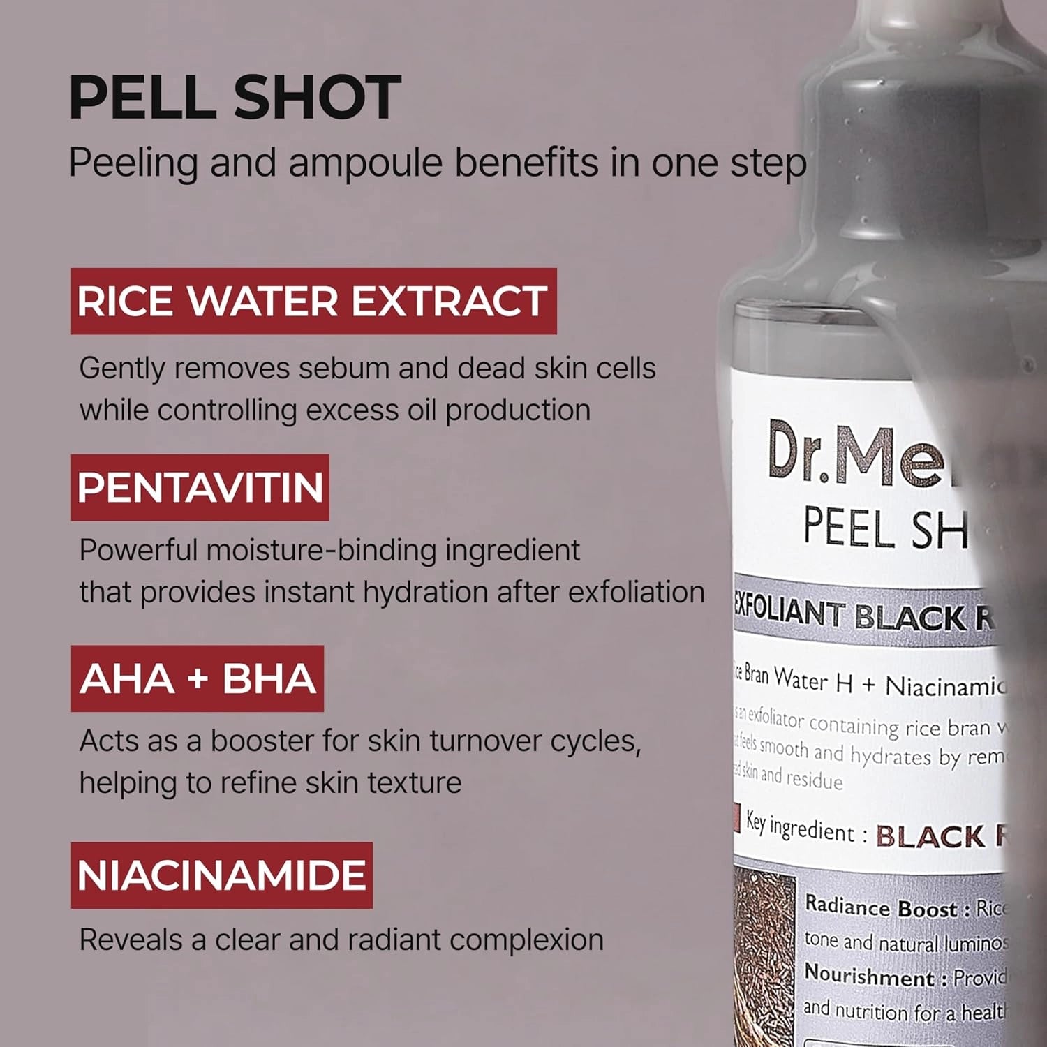 Doctor Peel 4本セット Dr.Melaxin Peel Shot Exfoliant Black Rice Ampoule – Yoko