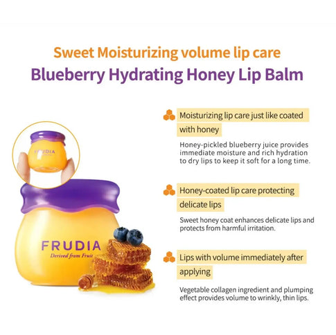 Mitrinošs balzams lūpām ar mellenēm FRUDIA Blueberry Hydrating Honey Lip Balm  Frudia   