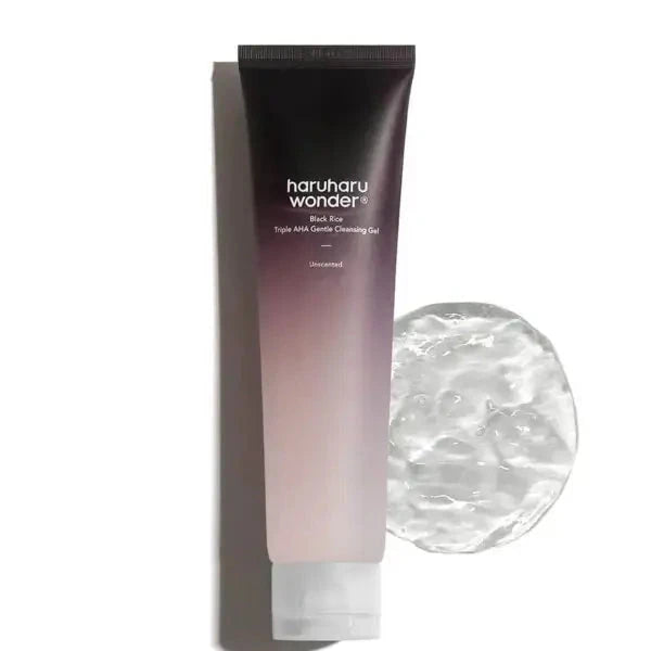 Maigs gels sejas mazgāšanai ar melno rīsu ekstraktu Haruharu WONDER Black Rice Moisture 5.5 Soft Cleansing Gel