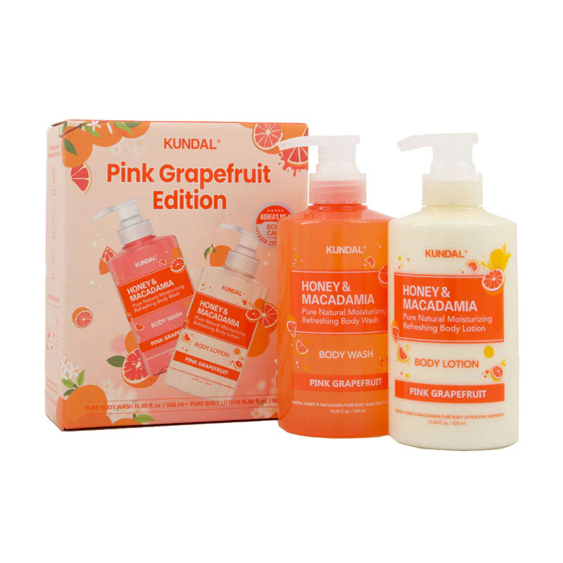 Набор для ухода за телом KUNDAL Honey & Macadamia Body Wash & Lotion Duo Pink Grapefruit Edition