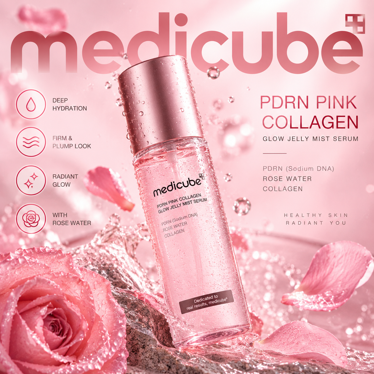 Двухфазный мист-сыворотка Medicube PDRN Pink Collagen Glow Jelly Mist Serum