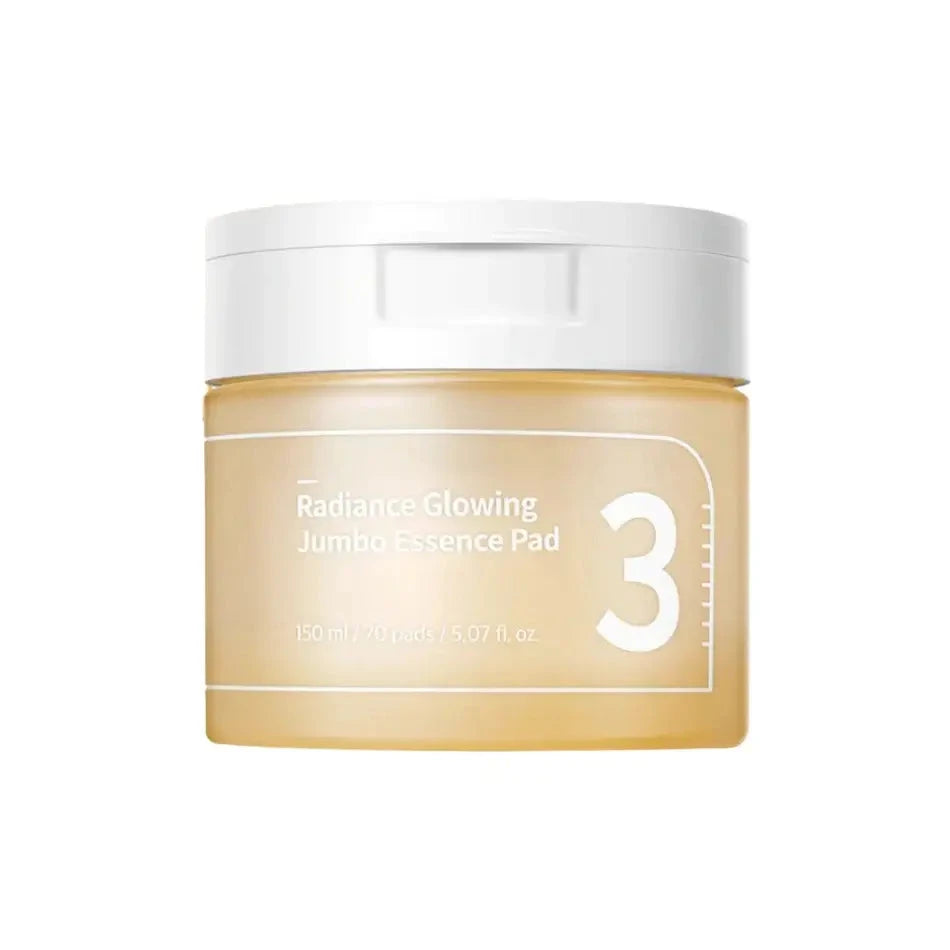 Barojoši tonizējoši spilventiņi mirdzuma piešķiršanai ādai Numbuzin No.3 Radiance Glowing Jumbo Essence Pad