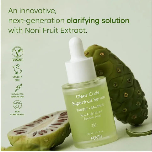 Sebumu regulējošs serums ar noni ekstraktu Purito Clear Code Superfruit Serum  Purito   