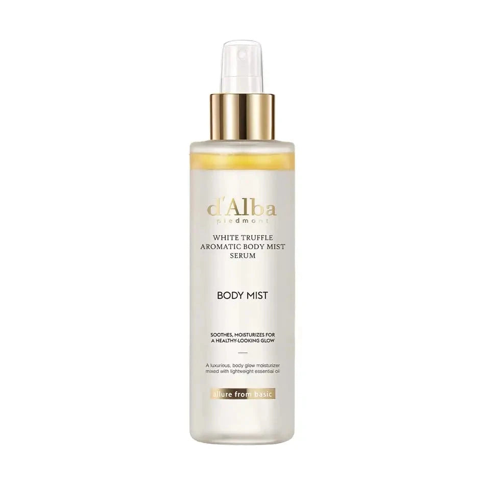 Mirdzošs izsmidzināmais līdzeklis ķermenim ar balto trifeļu ekstraktu d'Alba White Truffle Body Glow Spray Serum