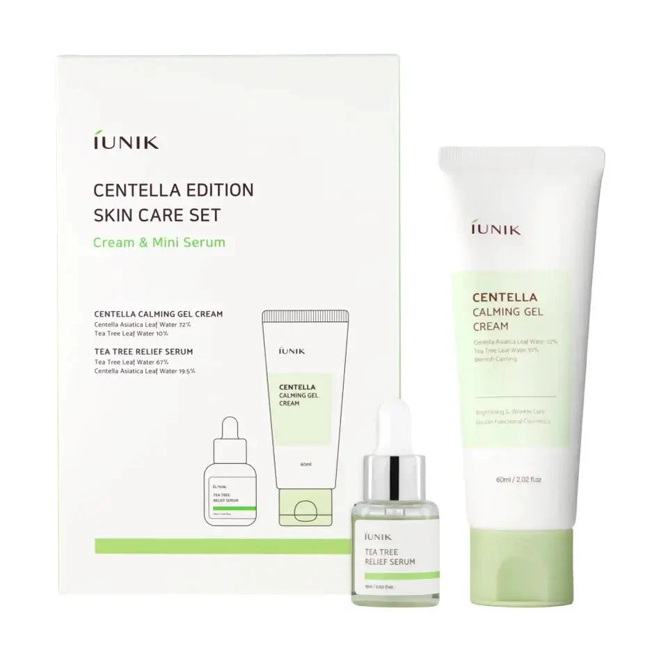 Komplekts problemātiskai ādai ar Āzijas centellu un tējas koku iUNIK Centella Edition Skin Care Set