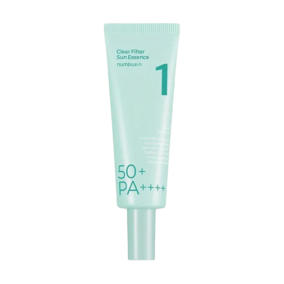 Gaisīga un nomierinoša saules aizsargesence numbuzin No.1 Clear Filter Sun Essence SPF50+ PA++++