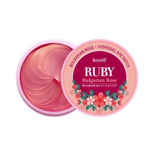 Hidrogēla patči ādai ap acīm ar rubīna pulveri un rozi Petitfee Koelf Ruby Bulgarian Rose Eye Patch  Petitfee & Koelf   