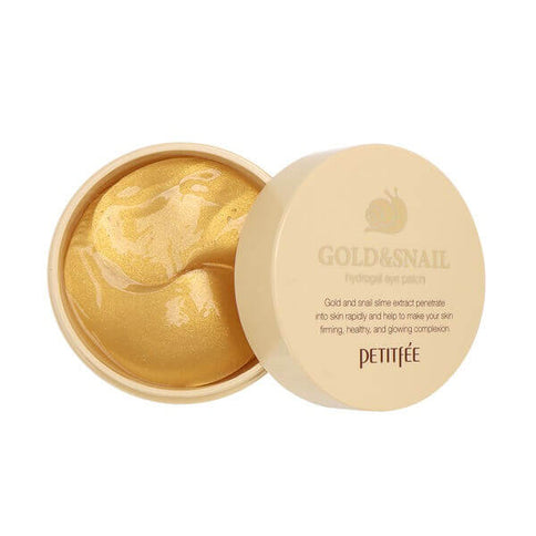 Patči ādai ap acīm ar gliemežu mucīnu Petitfee Gold & Snail Hydrogel, 60gab.  Petitfee   