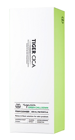 Nomierinošas sejas putas ar ekstraktu Gotu Kola It's Skin Tiger Cica Green Chill Down Foam Cleanser  It's Skin   