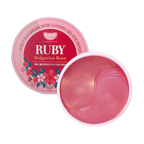 Hidrogēla patči ādai ap acīm ar rubīna pulveri un rozi Petitfee Koelf Ruby Bulgarian Rose Eye Patch  Petitfee & Koelf   